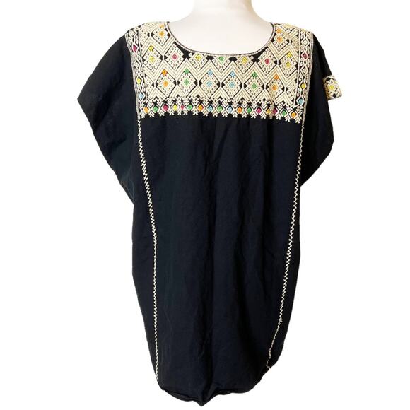 Anthropologie Valiante Panay Embroidered Caftan Black Size Medium - Picture 2 of 6